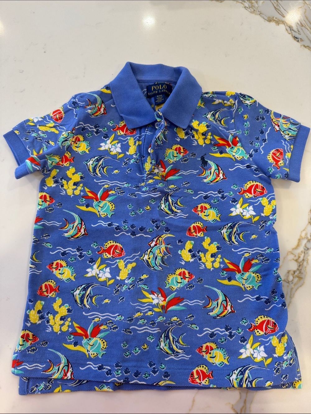 Polo by Ralph Lauren Blue Tropical Fish Print Polo